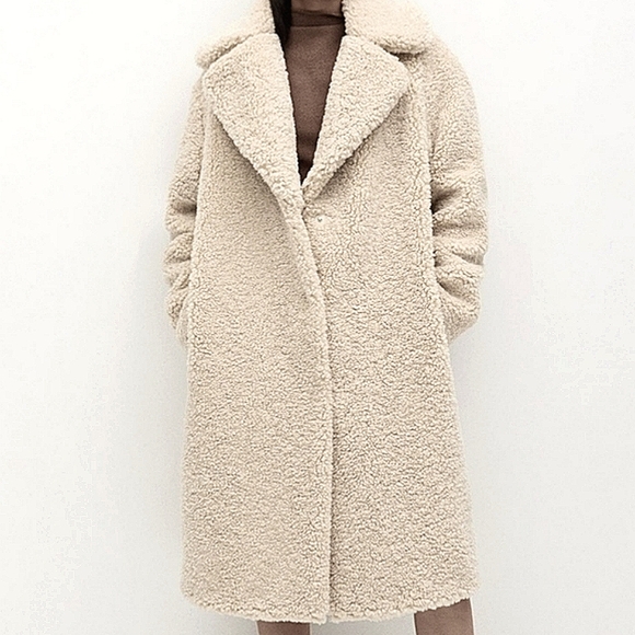 NOWT abercrombie and fitch cream long teddy. L - Picture 1 of 6